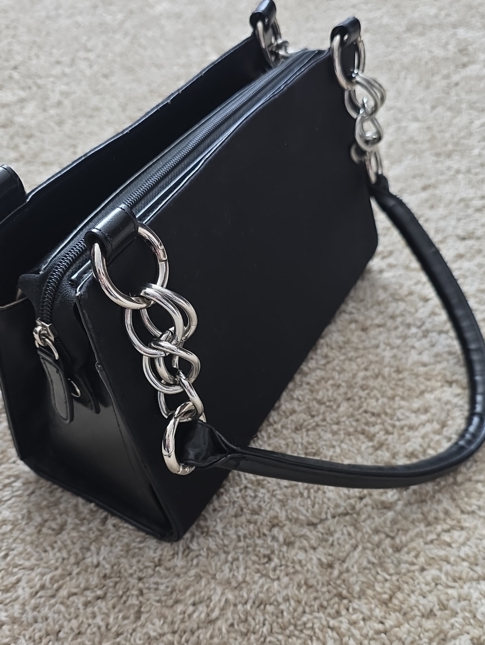 Miche Black Chain-Accent Women's Shoulder Bag W/2 Shells (Connie & Tereasa)